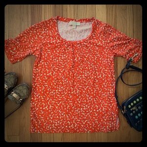MICHAEL KORS - Size S, Orange Flowered Shirt
